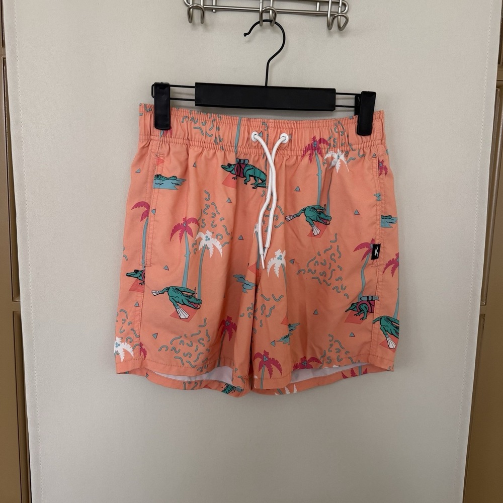 Hollister Men's XS Alligator Palm Tree Wave Print Swim Trunks Shorts Summer Pool